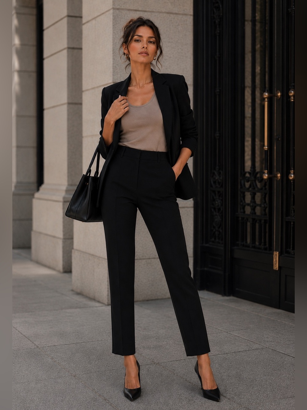 WILFRED ARITZIA Black Crepette High Rise Tailored Trouser Style #60355 Sz 4
